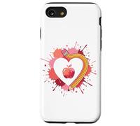 Back To School Teacher Heart Pencil Apple Love Case for iPhone SE (2020) / 7/8
