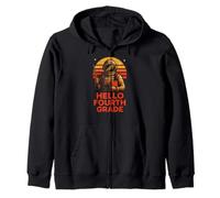 Back To School Teacher Hello Fourth Grade Cute Womens First Zip Hoodie