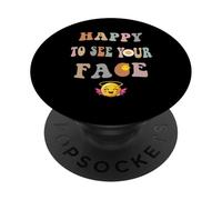 Back To School Teacher Shirt Women Colorful Happy To See You PopSockets Adhesive PopGrip
