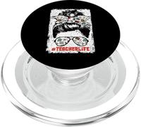 Back To School Teacherlife Women Teacher Messy Bun Life PopSockets PopGrip for MagSafe