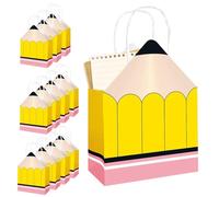Back to School Treat Bags | First Day Pencil Shaped Teacher Bags | Party Decorations for Classroom Conferences Graduation Holiday Baby Showers Class Celebrations Birthday