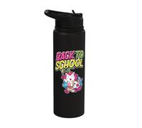 Back to School Unicorn Artist Funny Back to School Stainless Steel Insulated Water Bottle