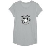 Back to School: Wake Me Up When School's Over Humor T-Shirt, Girls, Heather Grey, Large