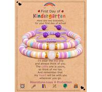 Back to Stuff First Day of Kindergarten Preschool Bracelets Mommy and Me Gifts for Mother Daughter Bracelets, 4 UK, no gemstone