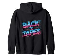 Back To Tapes Retro 80s Cassette Mixtape Nostalgia Zip Hoodie