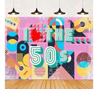 Back to the 50s Photography Backdrop, Rock and Roll, Retro, Diner, Disco, Dance Background, 50s Theme Party, Banner, Decoration Supplies 350x240CM