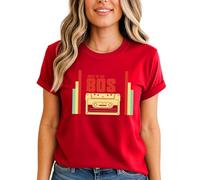 Back to The 80S Cassette Tape Womens Graphic T-Shirt Retro Eighties Decades Style Top M (12-14) Red