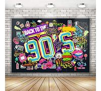 Back to The 90's Backdrop for Parties | 90s Theme Backdrop Hip Hop Graffiti Back to 90's Party Banner | 90s Theme Party Wall Decorations for Adults Hip Hop Music Retro Radio 71 x 49 inch