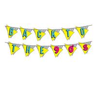Back to The 90s Neon Banner - Funny Throwback 90's and 80's Theme Party Decoration, Favors & Supplies