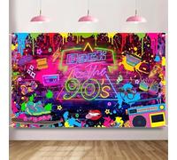 Back to the 90s party banner graffiti theme suitable for birthdays anniversaries etcL background