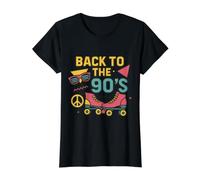 Back to the 90s Roller Skates Retro Vibes Value Graphic T-Shirt, Women, Black, XL
