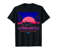 Back To The Future 1985 Neon Delorean Sunset T-Shirt