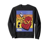 Back To The Future 35th Anniversary McFly Item Poster Sweatshirt, Adult Unisex, Black, X-Large