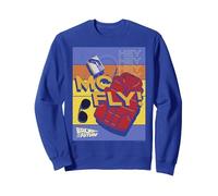 Back To The Future 35th Anniversary McFly Item Poster Sweatshirt, Adult Unisex, Royal Blue, Medium