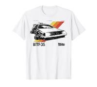 Back To The Future 35th Retro Stripe DeLorean T-Shirt