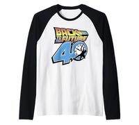 Back To The Future 40th Anniversary Clock Tower Logo Raglan Baseball Tee