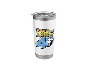 Back to The Future 40th Anniversary Clock Tower Logo Stainless Steel Insulated Tumbler