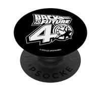 Back To The Future 40th Anniversary Logo Black And White PopSockets Adhesive PopGrip