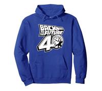 Back To The Future 40th Anniversary Logo Black And White Pullover Hoodie, Adult Unisex, Royal Blue, XX-Large