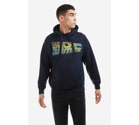 Official Back To The Future Mens Logo Pullover Hoodie Jumper Navy S-XXL