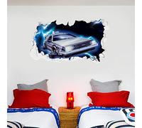 Back to The Future Delorean Broken Wall Sticker Graphic Art Decal Vinyl Mural (90cm Width X 45cm Height)