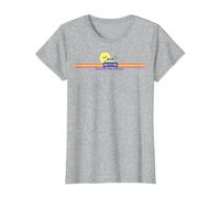 Back to The Future Delorean Retro Chest Stripes T-Shirt, Women, Heather Grey, X-Large