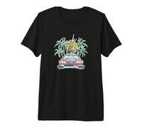 Back to The Future Delorean Retro Palm Trees Premium T-Shirt