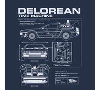 Back to the future Delorean Schematic Hoodie - Navy - M