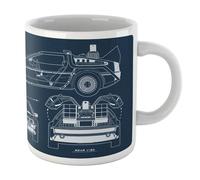Back To The Future Delorean Schematic Mug