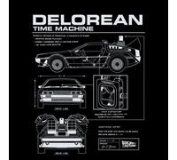 Back To The Future Delorean Schematic Women's T-Shirt - Black - XL