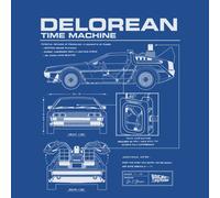 Back To The Future Delorean Schematic Women's T-Shirt - Blue - L