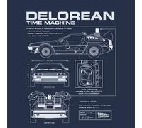 Back To The Future DeLorean Schematic Women's T-Shirt - Navy - L