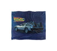 Back To The Future Delorean Silky Touch Super Soft Throw Blanket 152 X 127 cm, White