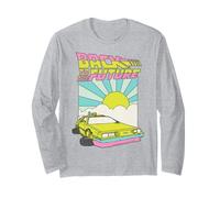 Back To The Future DeLorean Sunrise Cartoon Long Sleeve T-Shirt