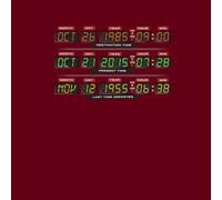 Back To The Future Destination Clock Hoodie - Burgundy - XL