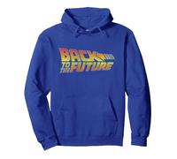 Back to the Future Distressed Logo Pullover Hoodie, Adult Unisex, Royal Blue, Medium