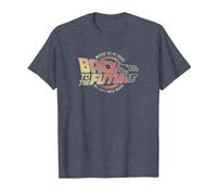 Back to The Future Distressed Roads Logo T-Shirt, Men, Heather Blue, 6X-Large