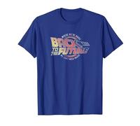 Back to The Future Distressed Roads Logo T-Shirt, Men, Royal Blue, X-Large