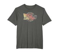 Back to The Future Distressed Roads Logo T-Shirt, Men's Big and Tall, Asphalt Grey, 5X Tall