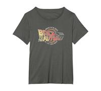 Back to The Future Distressed Roads Logo T-Shirt, Women's Plus, Asphalt Grey, 6X
