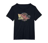 Back to The Future Distressed Roads Logo T-Shirt, Women's Plus, Black, 6X