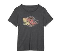 Back to The Future Distressed Roads Logo T-Shirt, Women's Plus, Dark Heather Grey, 6X