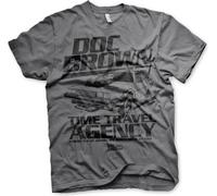 Back to the Future Doc Brown Time Travel Agency T-Shirt Dark-Grey