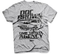 Back to the Future Doc Brown Time Travel Agency T-Shirt Heather-Grey