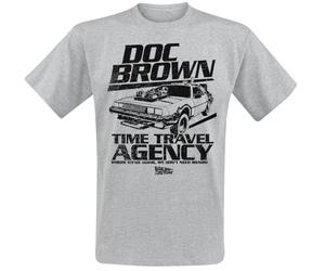 Back To The Future Doc Brown Time Travel Agency T-Shirt mottled grey XL