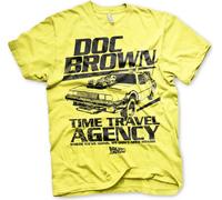 Back to the Future Doc Brown Time Travel Agency T-Shirt Yellow