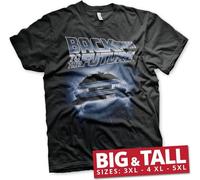 Back To The Future Flying Delorean Big & Tall T-Shirt Black