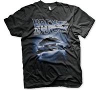 Back To The Future Flying Delorean T-Shirt Black