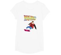 Back to The Future Low Poly Marty McFly T-Shirt, Girls, White, Large