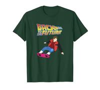 Back to The Future Low Poly Marty McFly T-Shirt, Men, Dark Green, Small